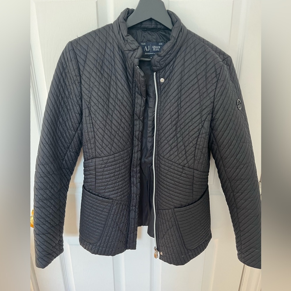 Armani Jeans Black Quilted Puffer Jacket